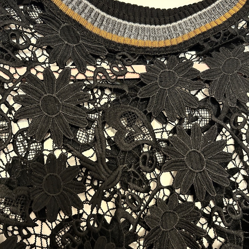 Sandro Black Lace Top - Picture 2 of 5